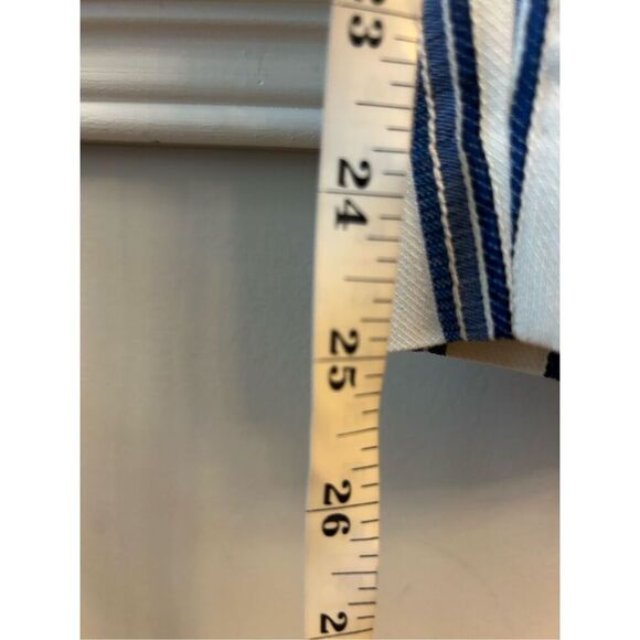 NWT Express Ankle High Rise Striped Pants size 2Short Nautical Paper bag waist P - Picture 8 of 10